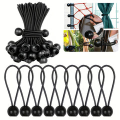 30pcs Ball Bungee Cords Elastic Bungee Straps Tarp Tensioner For Tents