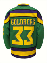 Men's Ice Hockey Green 33 Classic Vintage Embroidered Jersey