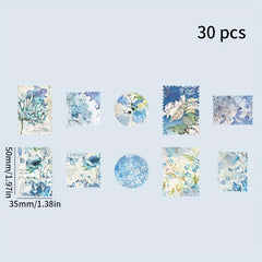30pcs Flower Scrapbooking Paper Pack, Retro Decorative Craft DIY Papers
