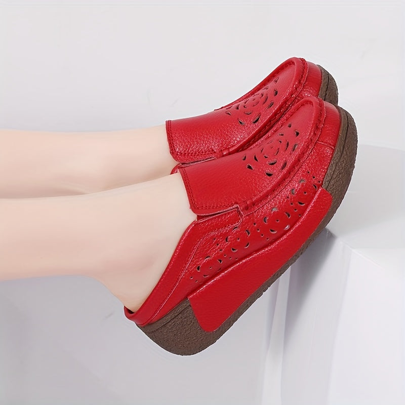 Women's Hollow Out Mules Slip On Platform Shoes