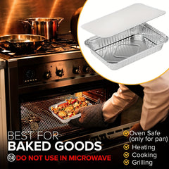 20Pcs 9x7 Aluminum Pans w/ Lids Take Out Containers