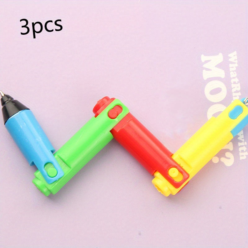 3pcs Folding Ballpoint Pen Bendable Deformable Pen 0 5mm