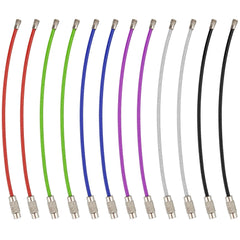 12pcs Stainless Steel Wire Key Chain Cable Metal Key Ring Loop Multicolor