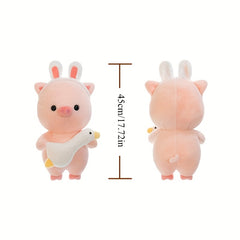 72in Plush Doll Funny Pig Holding Goose Stuffed Animal Children's Gift
