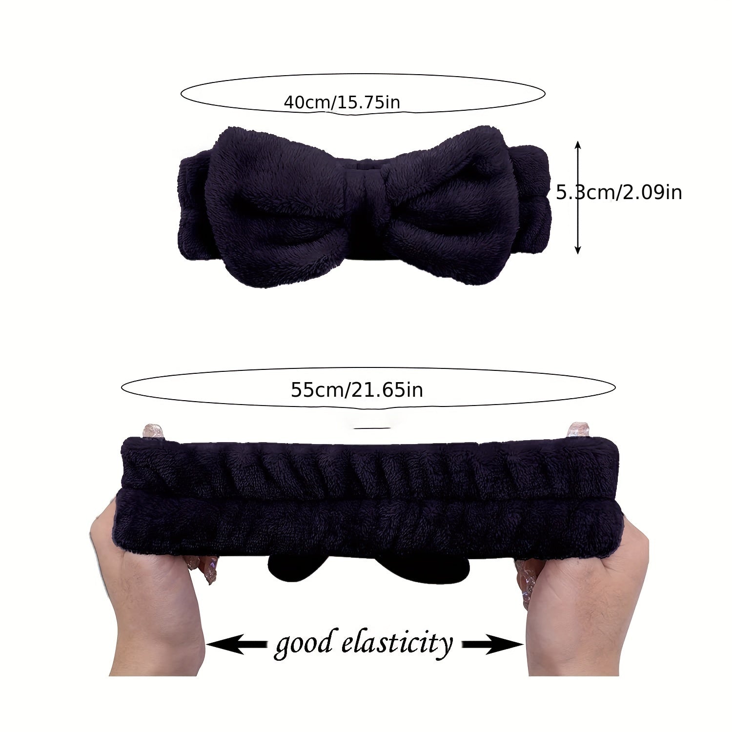 Plush Bow Hair Band Wristband Elastic Headband