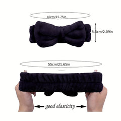 Plush Bow Hair Band Wristband Elastic Headband
