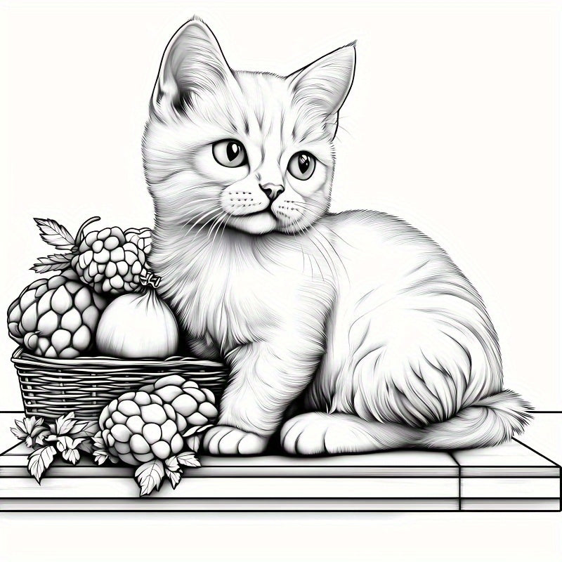 Cat Coloring Book 22 Pages Thick Paper Fun Creative Halloween Christmas Gift
