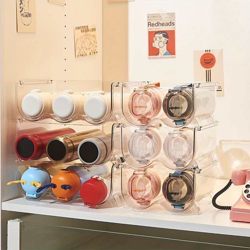 Transparent Mug Organizer for Refrigerator Kitchen