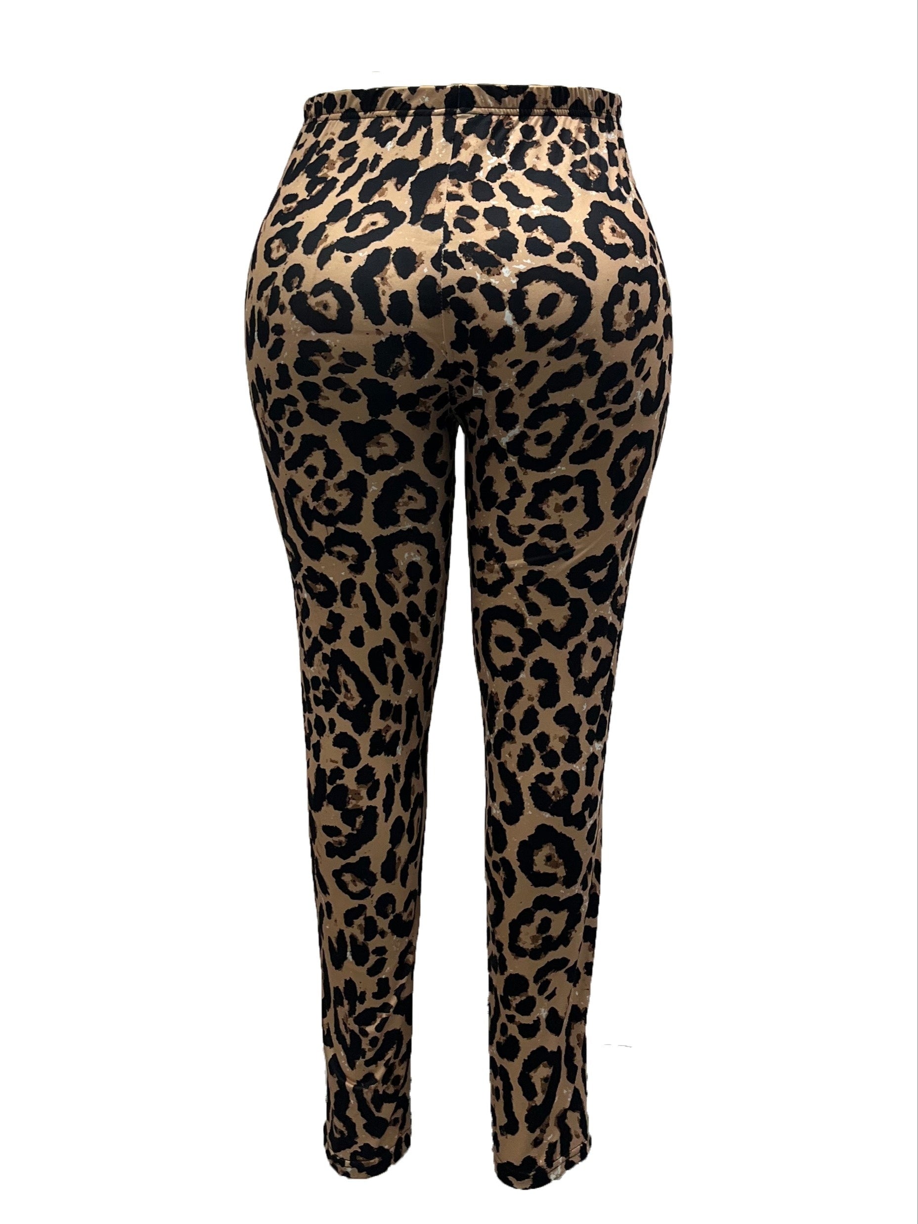  Leopard Print High Rise Skinny Leggings