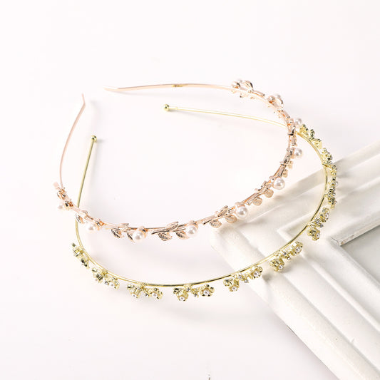 Champagne Crystal Bridal Headpiece Sparkly Greek Goddess Crown
