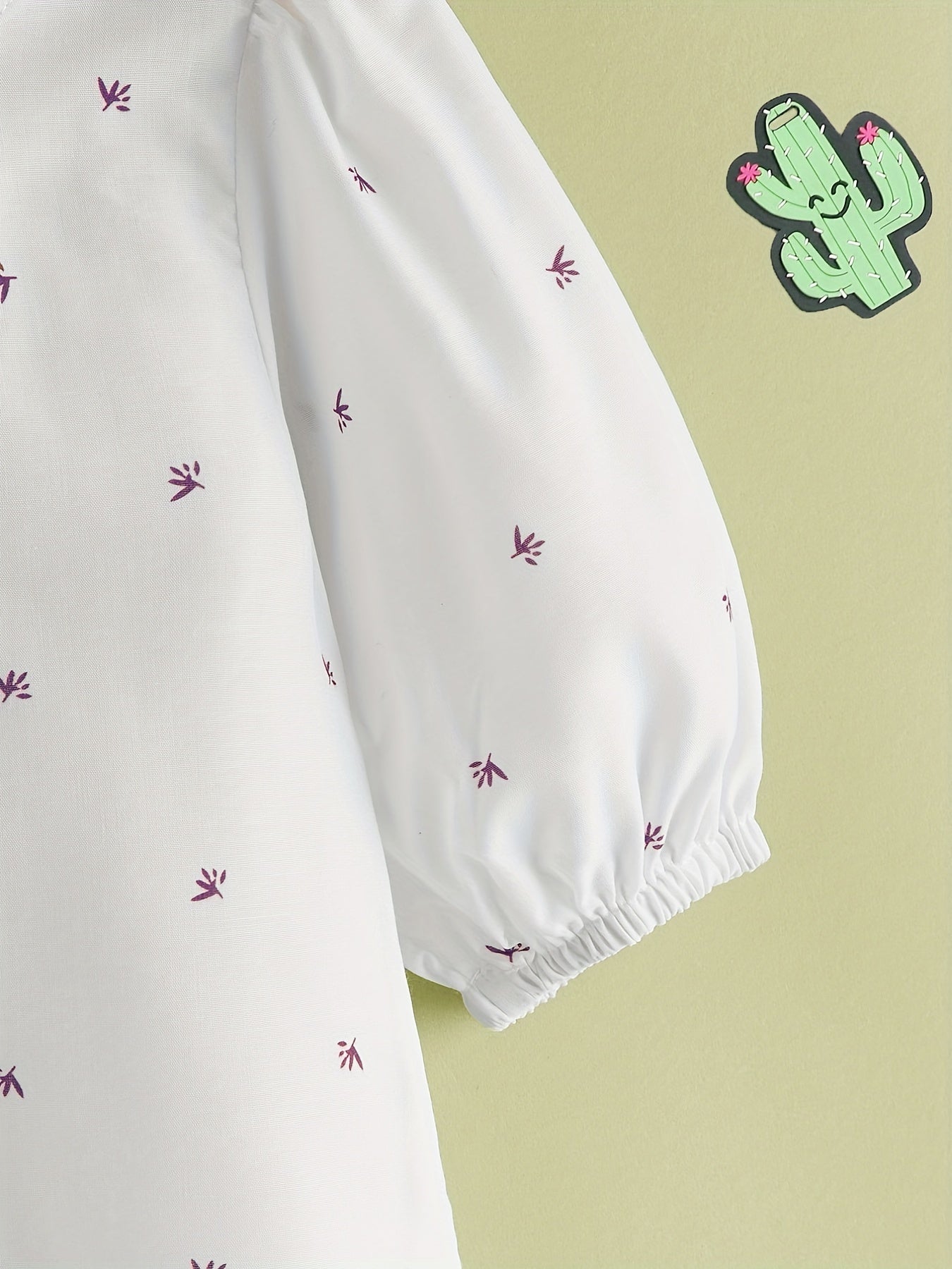 Girls Leaf Print Casual Dress for Autumn & Spring