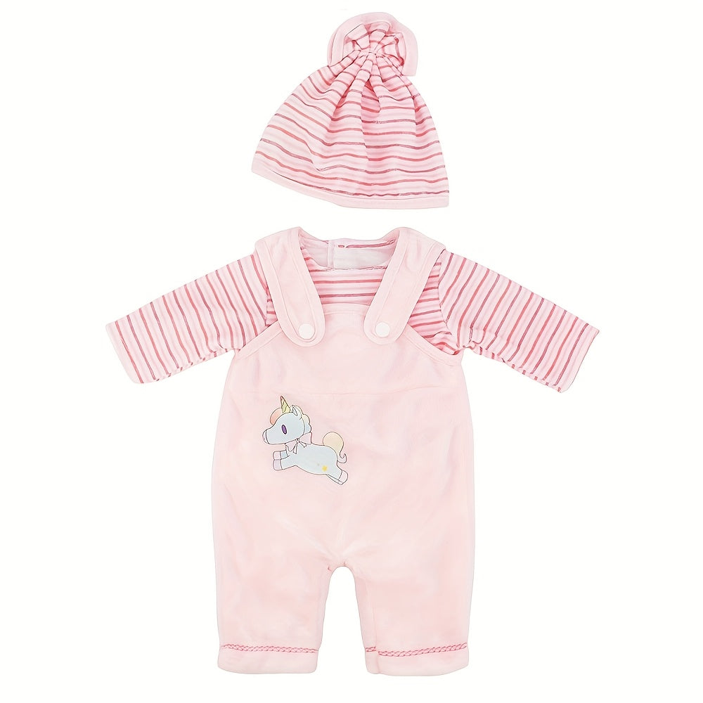 3pcs Outfit Set for 17-18 Inch Dolls: Bear Hat, Pants, Cozy Winter Outfits