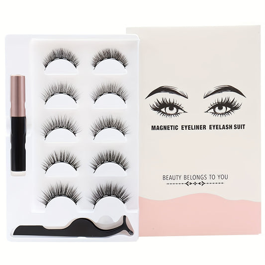 5 Pairs Magnetic Eyelashes Extension Kit Natural Look
