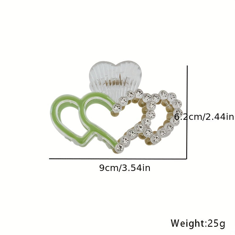 Heart Shaped Hair Claw Clip Faux Pearl Decor Hair Claw Clip