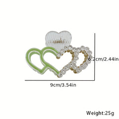 Heart Shaped Hair Claw Clip Faux Pearl Decor Hair Claw Clip