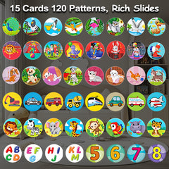 Educational Flashcards Set - Dinos, Animals, Fruits, Fun Designs