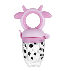 Cow Pattern Silicone Self Feeding Pacifier Pink Yellow