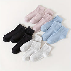 12 Pairs Solid Socks Comfy & Breathable Women's Stockings & Hosiery