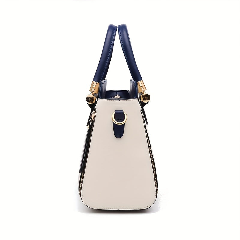 Women's Colorblock Tote Bag Satchel Shoulder Bag