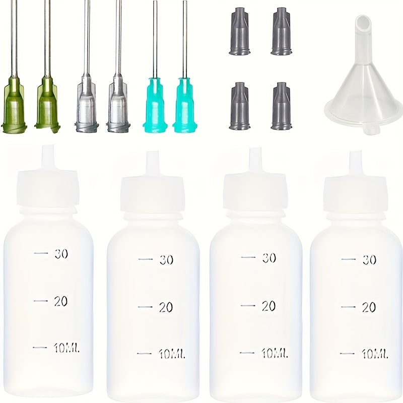 30ml Needle Tip Applicator Bottle Set with Needle Tips & Mini Funnel