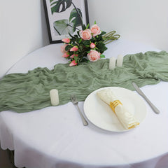 Boho Cheesecloth Table Runner for Wedding Bridal Shower Home Decor