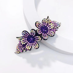 Rhinestone Flower Hair Clip French Barrette Hair Bun Maker Hair Decoration