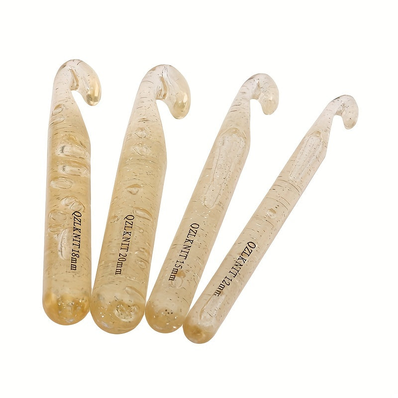 4pcs Large Crochet Hook Set for Sweater Rag Rugs Shawl Scarf Weave