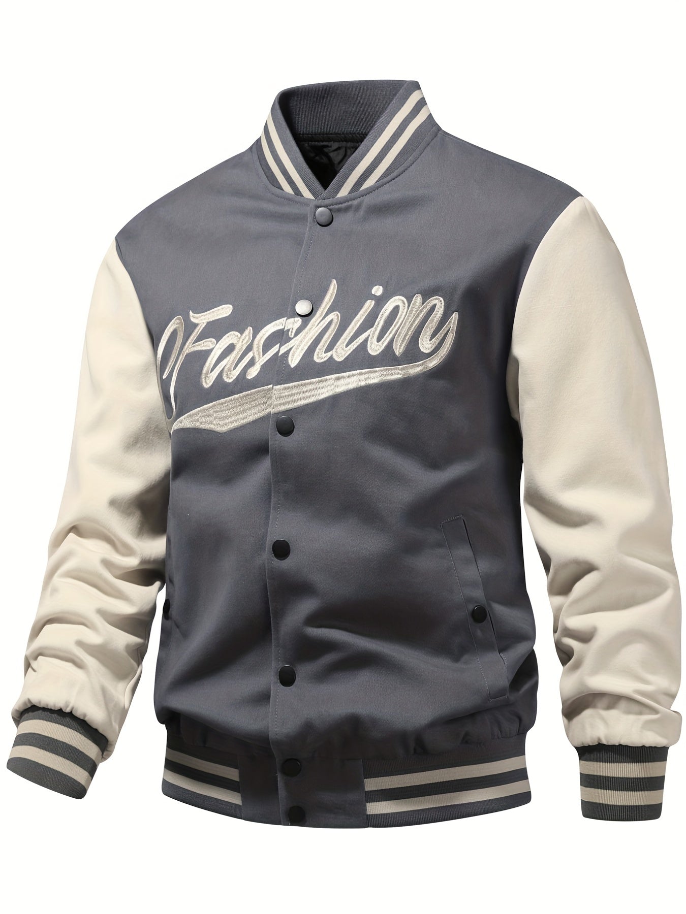 Letter Embroidered Men's Baseball Jacket