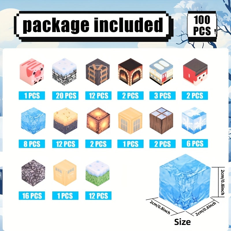 Magnetic Building Blocks Puzzle Educational Toys 100pcs Cube Set