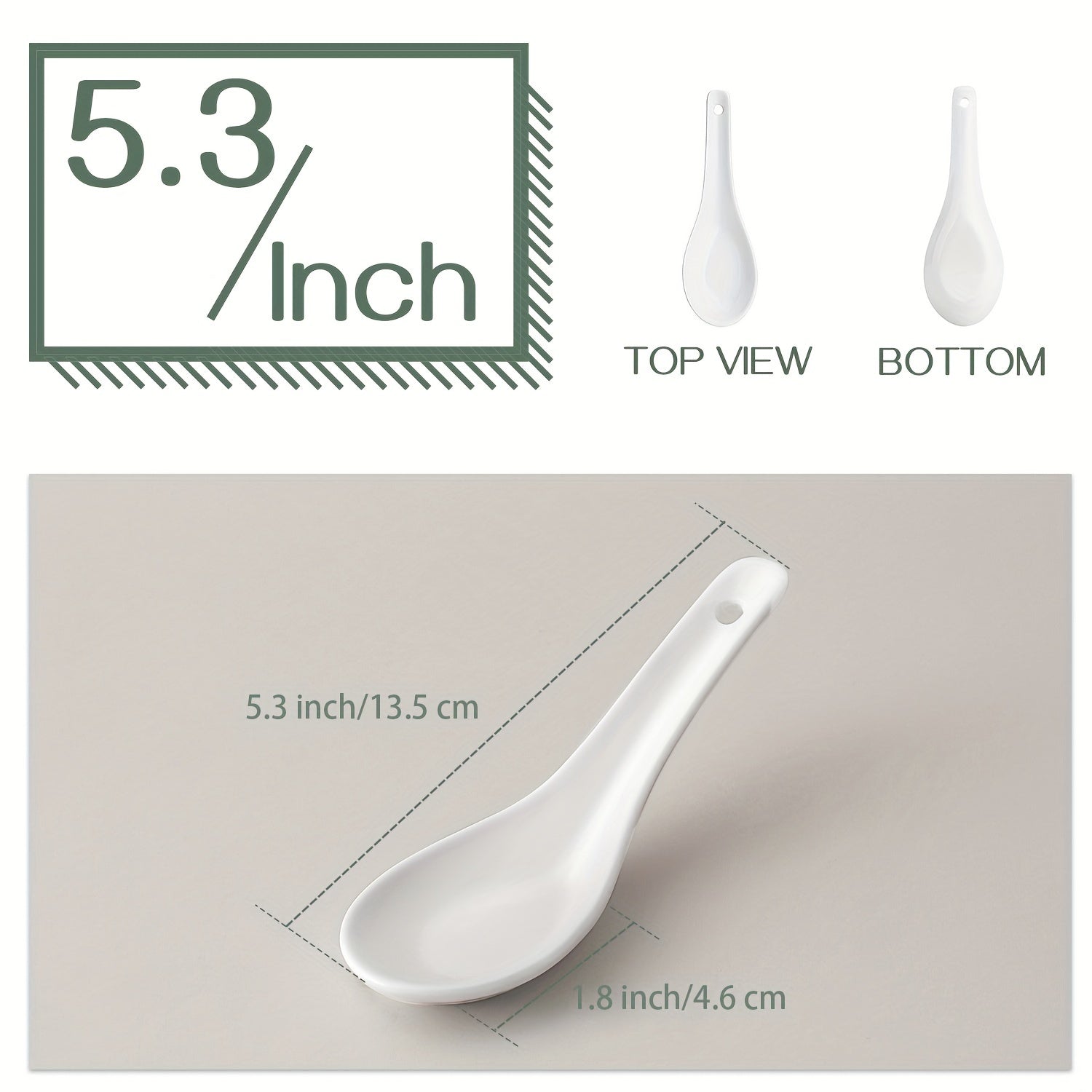 6pcs 13 46 Cm Ceramic Soup Spoon Set for Appetizer Cereal Ramen Dessert