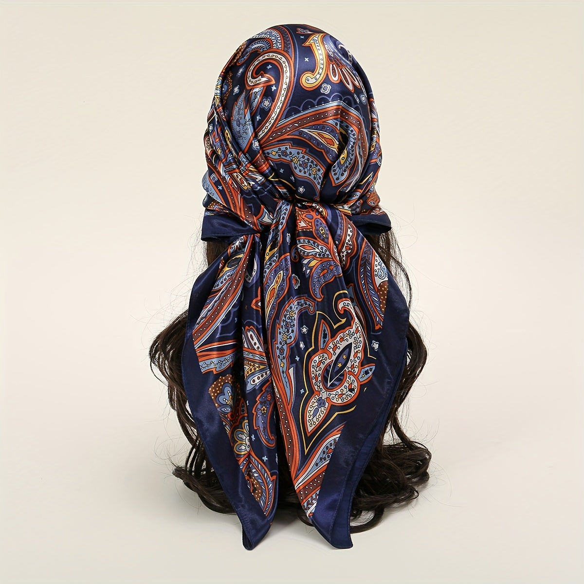 Boho Phoenix Tai Print Bandana Satin Shawl Silk Square Scarf
