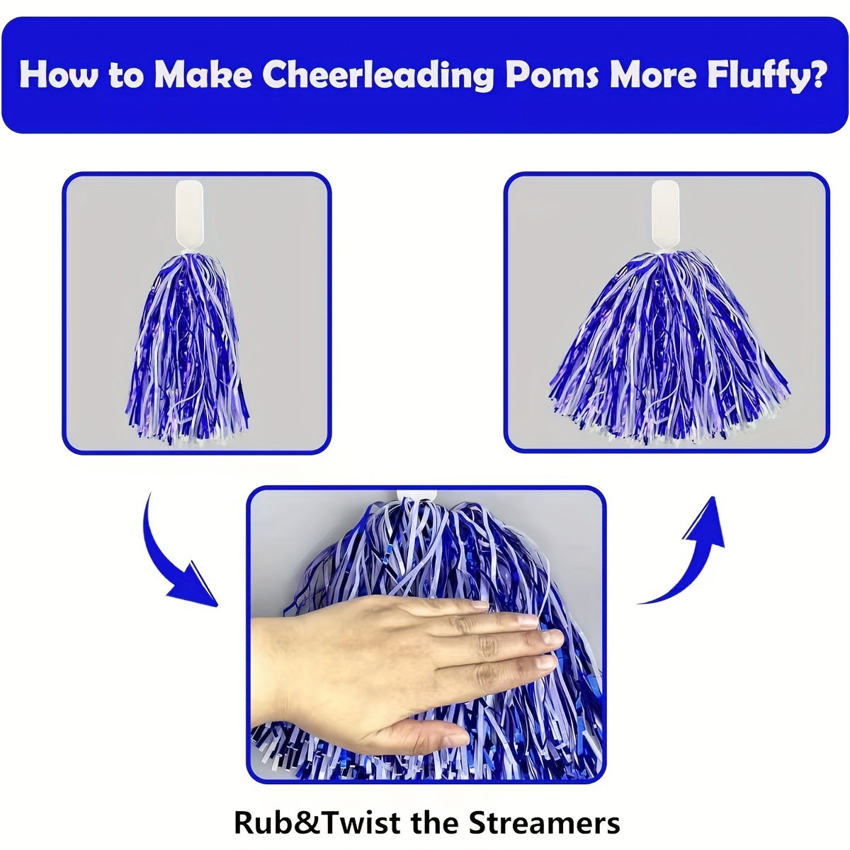 4pcs PET Cheering Pom Poms Dancing Supplies
