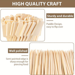 200 Bamboo Skewers Appetizer Toothpicks BBQ Grilling Cocktail Marshmallow Fruit