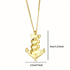 Personalized Stainless Steel Anchor Bar Necklace Custom Lettering Pendant