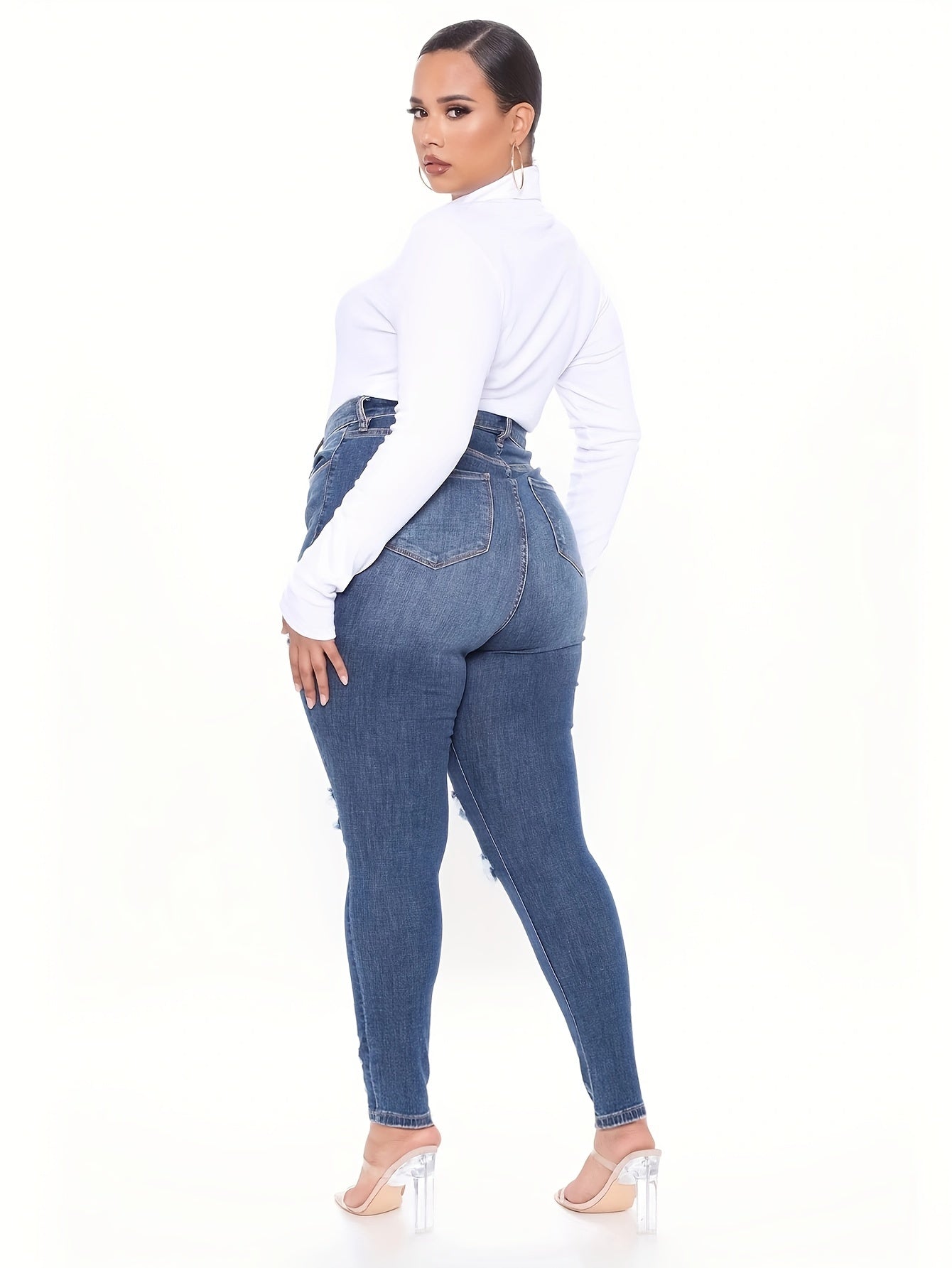  Ripped High Waist Skinny Jeans