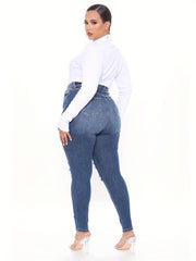  Ripped High Waist Skinny Jeans