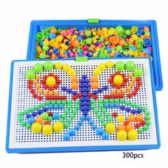 Colorful Mushroom Peg Puzzle Building Blocks Game Enhances Cognitive Skills
