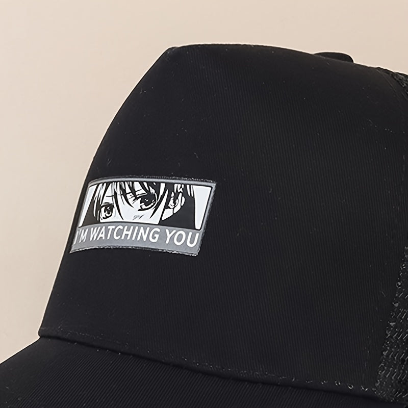 Cotton Baseball Cap & Cartoon Girl Print Sun Visor Hat