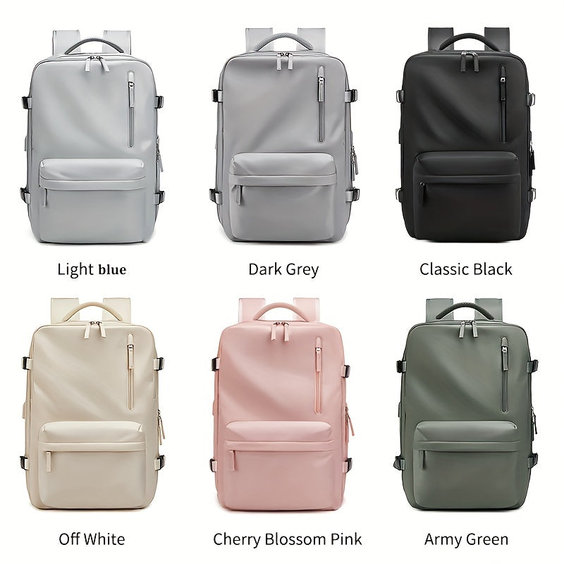 Large Capacity Nylon Backpack with Shoe Compartment for Travel