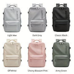 Large Capacity Nylon Backpack with Shoe Compartment for Travel