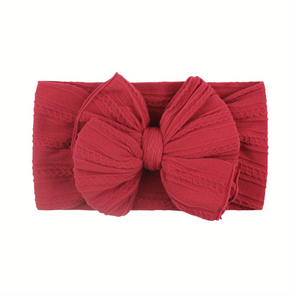 Jacquard Bow Soft Elastic Headband for Baby Girls