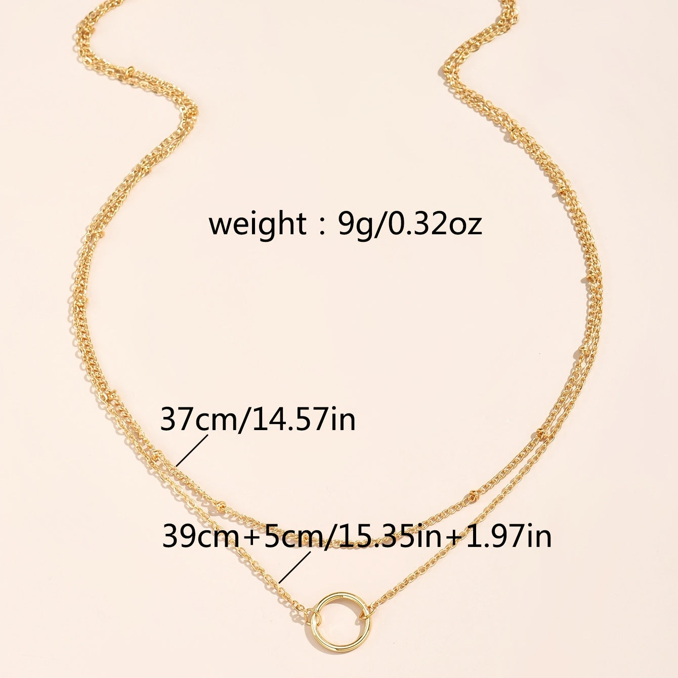 Dainty Chain Necklace for Women - Hollow Round Adjustable Neck Chain