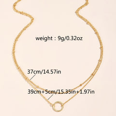 Dainty Chain Necklace for Women - Hollow Round Adjustable Neck Chain