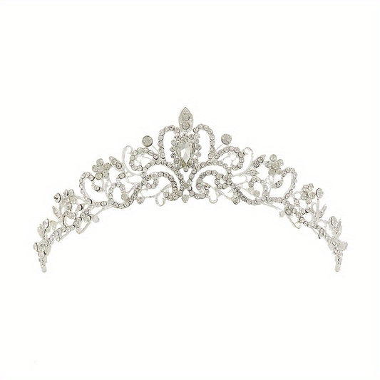 Bridal Crystal Headband Tiara With Comb For Women Rhinestone Hairband