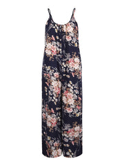 Boho Floral Print Spaghetti Jumpsuit