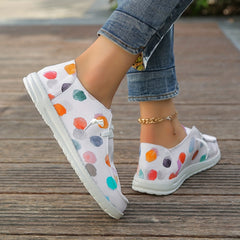 Women's Colorful Canvas Lace Up Sneakers Lightweight Walking Shoes
