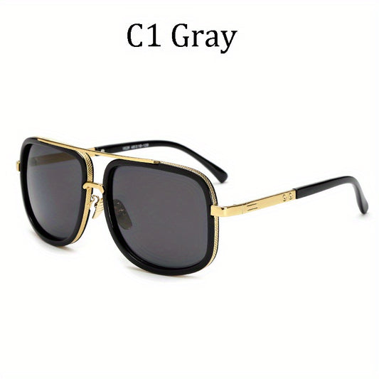 Classic Gradient Lens Men's Sunglasses Vintage Square Frame