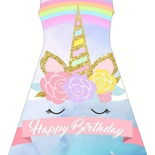 Girls Unicorn Costume Halloween Party Princess Dress