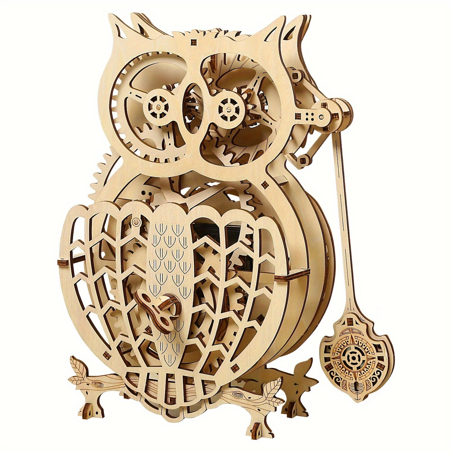 3D Wooden Owl Clock Mechanical Model Kit 139Pcs Adults Creative Gift