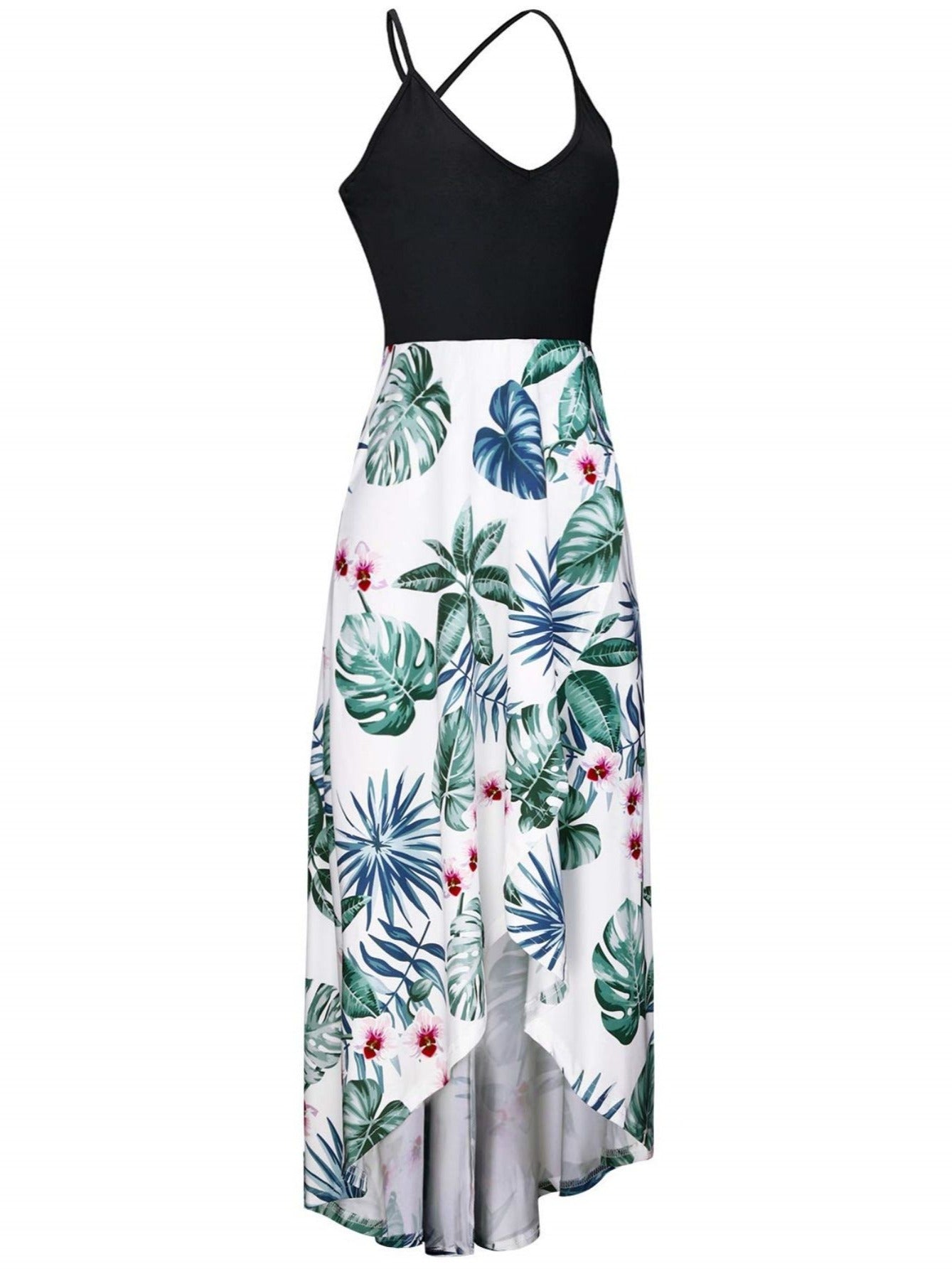 Floral Sleeveless Backless V-Neck Dress